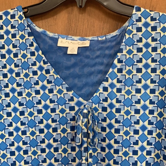 Emaline top sleeveless abstract geometric print w stretch casual office 1X  3X - Picture 6 of 17